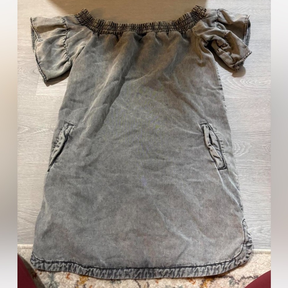 All Saints Charcoal Off-Shoulder Blouse
